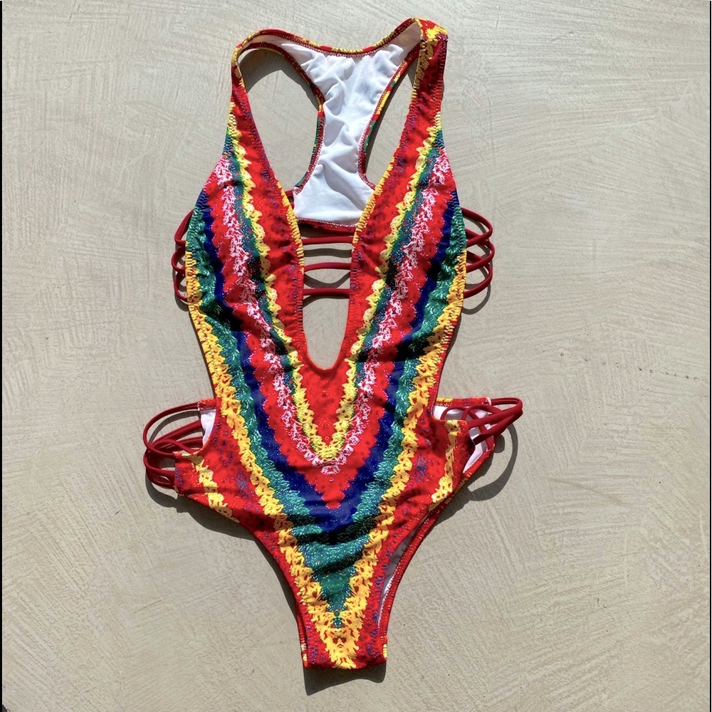 NEW colorful print cutouts Swimsuit One piece  - Buy 2 bathing suits 20% off